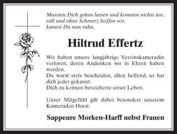 Anzeige von Hiltrud Effertz von  Werbepost 