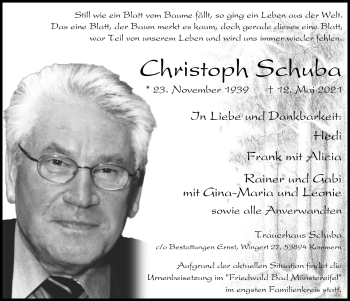 Anzeige von Christoph Schuba von  Blickpunkt Euskirchen 