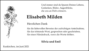 Anzeige von Elisabeth Milden von  Blickpunkt Euskirchen 