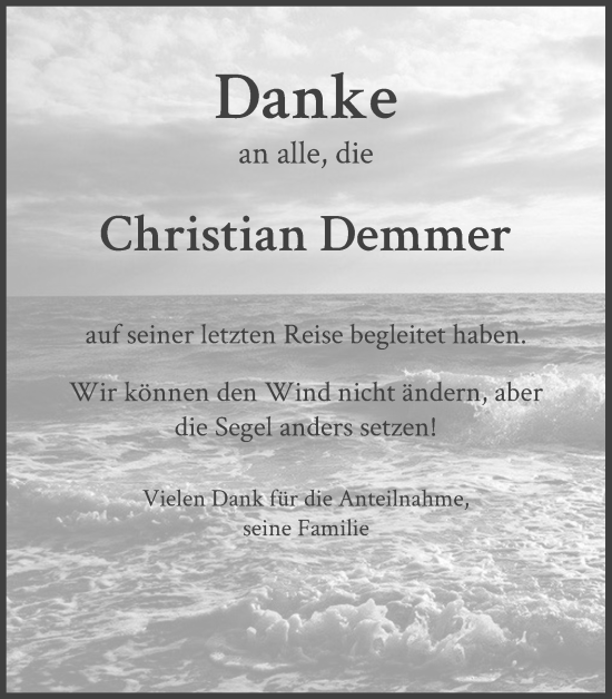 Anzeige von Christian Demmer von Kölner Stadt-Anzeiger / Kölnische Rundschau / Express