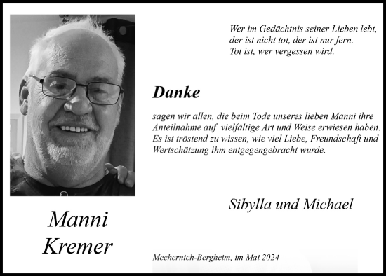Anzeige von Manni Kremer von  Blickpunkt Euskirchen 
