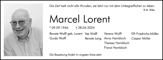 Anzeige von Marcel Lorent von Kölner Stadt-Anzeiger / Kölnische Rundschau / Express