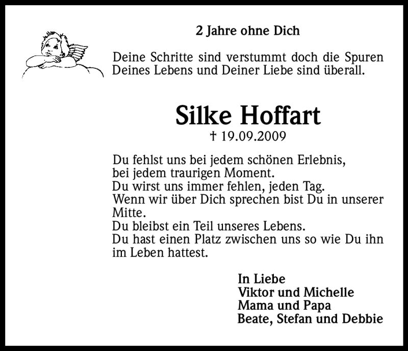  Traueranzeige für Silke Hoffart vom 19.09.2011 aus Kölner Stadt-Anzeiger / Kölnische Rundschau / Express