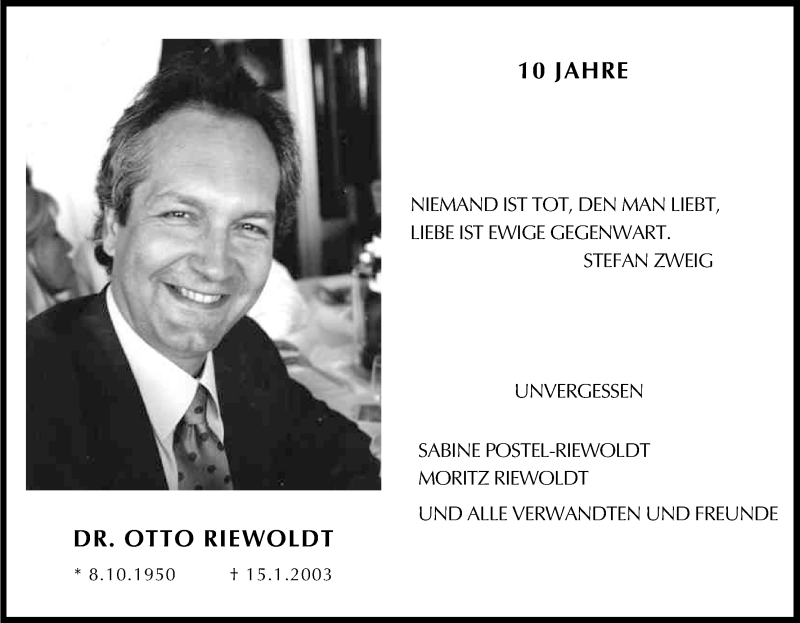  Traueranzeige für Otto Riewold vom 19.01.2013 aus Kölner Stadt-Anzeiger / Kölnische Rundschau / Express