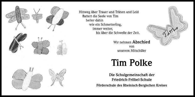  Traueranzeige für Tim Polke vom 20.02.2013 aus Kölner Stadt-Anzeiger / Kölnische Rundschau / Express