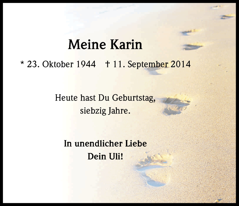  Traueranzeige für Karin Trupke vom 23.10.2014 aus Kölner Stadt-Anzeiger / Kölnische Rundschau / Express
