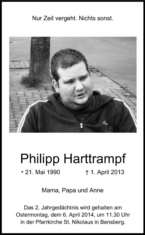  Traueranzeige für Philipp Harttrampf vom 01.04.2015 aus Kölner Stadt-Anzeiger / Kölnische Rundschau / Express
