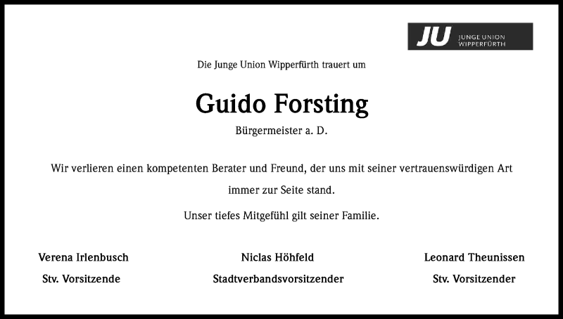  Traueranzeige für Guido Forsting vom 31.03.2015 aus Kölner Stadt-Anzeiger / Kölnische Rundschau / Express