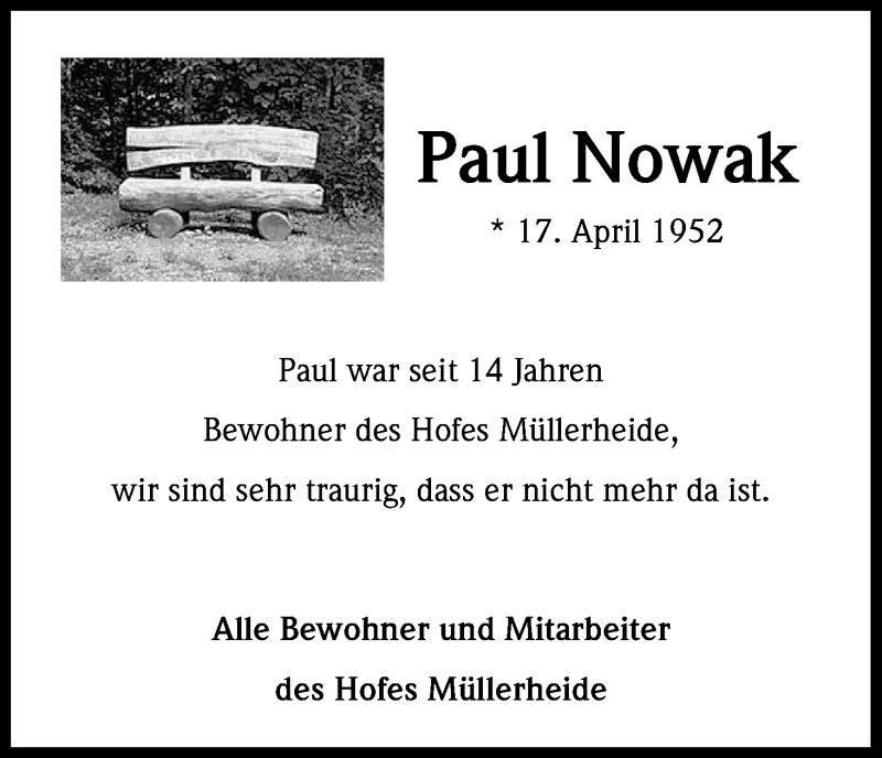  Traueranzeige für Paul Nowak vom 27.05.2015 aus Kölner Stadt-Anzeiger / Kölnische Rundschau / Express