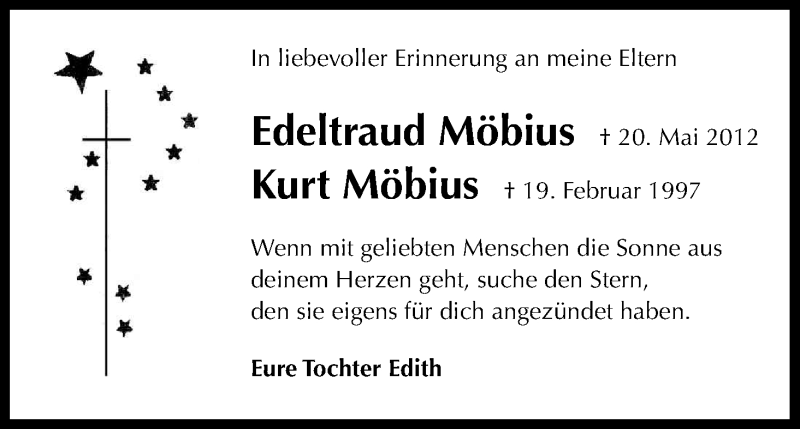  Traueranzeige für Edeltraud und Kurt Möbius vom 20.05.2015 aus Kölner Stadt-Anzeiger / Kölnische Rundschau / Express