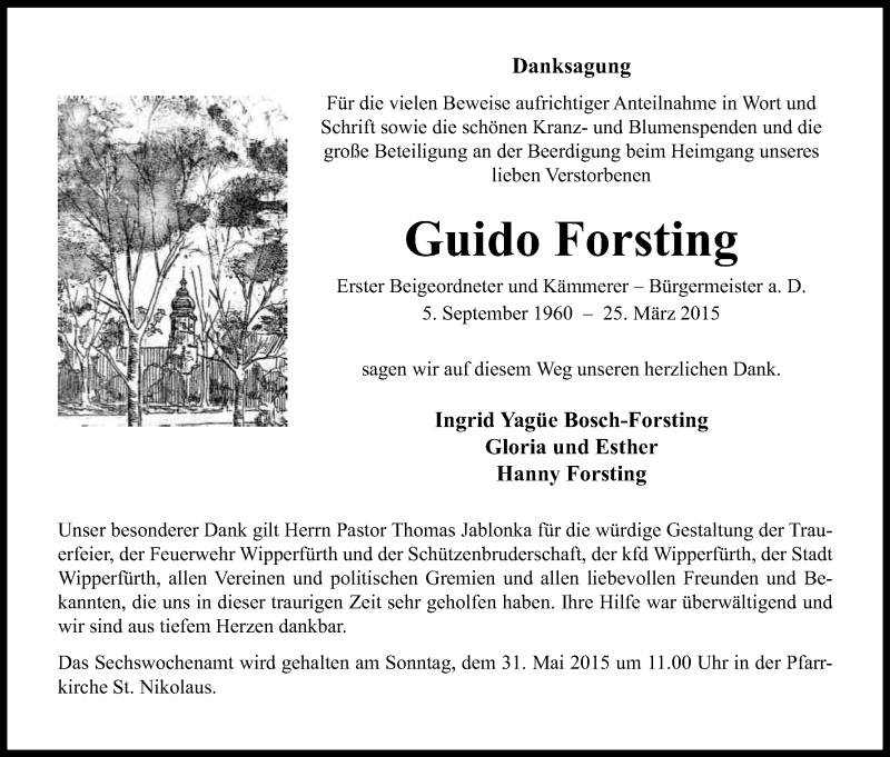  Traueranzeige für Guido Forsting vom 02.05.2015 aus Kölner Stadt-Anzeiger / Kölnische Rundschau / Express