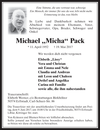 Anzeige von Micael Pack von  Schlossbote/Werbekurier  Werbepost 