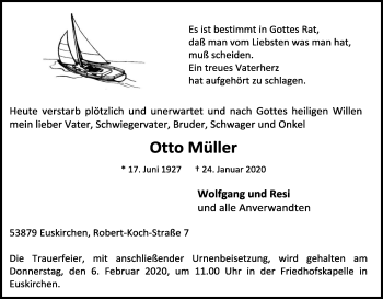 Anzeige von Otto Müller von Kölner Stadt-Anzeiger / Kölnische Rundschau / Express
