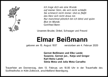 Anzeige von Elmar Beißmann von Kölner Stadt-Anzeiger / Kölnische Rundschau / Express