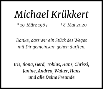 Anzeige von Michael Krükkert von Kölner Stadt-Anzeiger / Kölnische Rundschau / Express