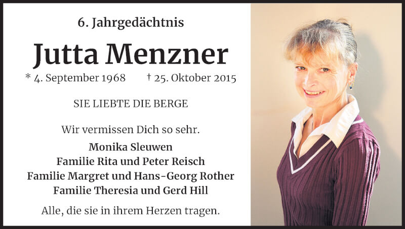  Traueranzeige für Jutta Menzner vom 25.10.2021 aus Kölner Stadt-Anzeiger / Kölnische Rundschau / Express