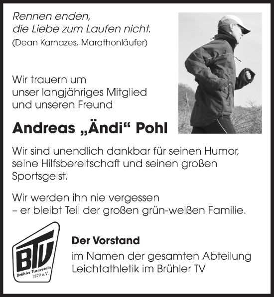Anzeige von Andreas Pohl von  Schlossbote/Werbekurier 