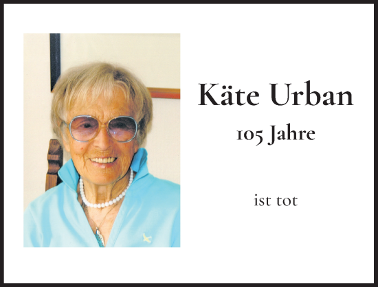 Anzeige von Käte Urban von Kölner Stadt-Anzeiger / Kölnische Rundschau / Express