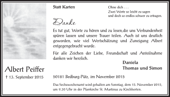 Anzeige von Albert Pfeiffer von  Werbepost 
