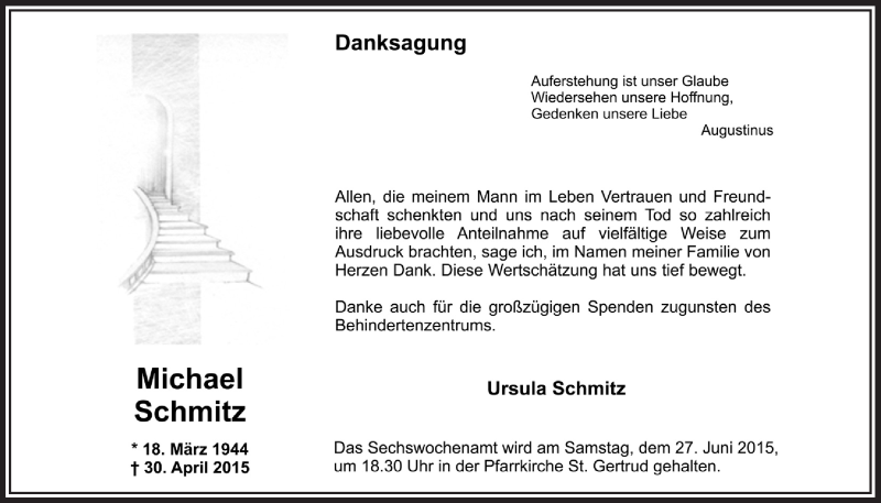  Traueranzeige für Michael Schmitz vom 24.06.2015 aus  Lokalanzeiger 