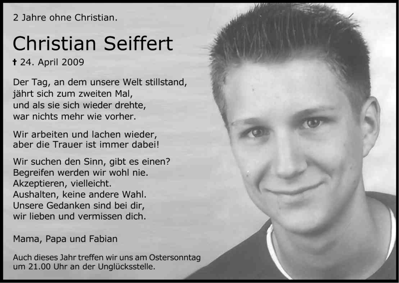  Traueranzeige für Christian Seiffert vom 23.04.2011 aus Kölner Stadt-Anzeiger / Kölnische Rundschau / Express