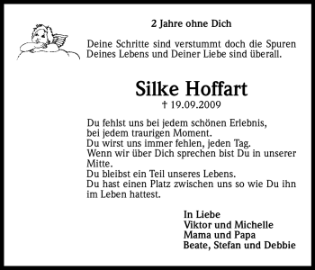 Anzeige von Silke Hoffart von Kölner Stadt-Anzeiger / Kölnische Rundschau / Express