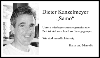 Anzeige von Dieter Kanzelmeyer von Kölner Stadt-Anzeiger / Kölnische Rundschau / Express