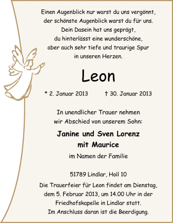 Anzeige von Leo Lorenz von Kölner Stadt-Anzeiger / Kölnische Rundschau / Express