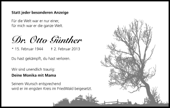 Anzeige von Otto Günther von Kölner Stadt-Anzeiger / Kölnische Rundschau / Express