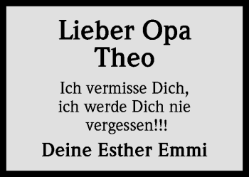 Anzeige von Theo  von Kölner Stadt-Anzeiger / Kölnische Rundschau / Express