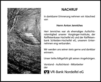 Anzeige von Anton Jenniches von Kölner Stadt-Anzeiger / Kölnische Rundschau / Express