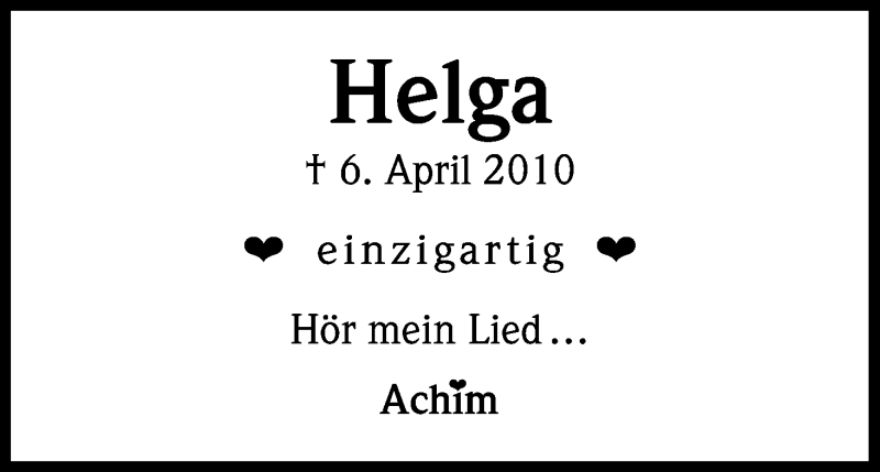  Traueranzeige für Helga Güldenberg vom 06.04.2013 aus Kölner Stadt-Anzeiger / Kölnische Rundschau / Express