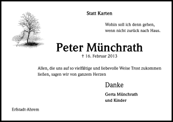Anzeige von Peter Münchrath von Kölner Stadt-Anzeiger / Kölnische Rundschau / Express