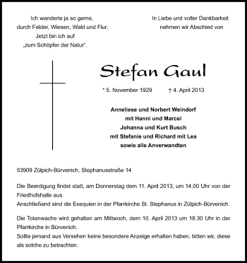 Anzeige von Stefan Gaul von Kölner Stadt-Anzeiger / Kölnische Rundschau / Express