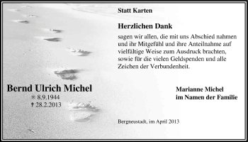 Anzeige von Bernd Ulrich Michel von Kölner Stadt-Anzeiger / Kölnische Rundschau / Express