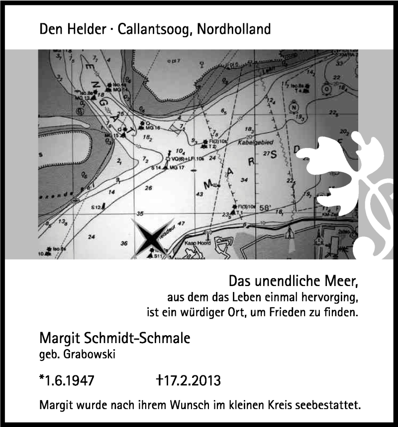  Traueranzeige für Margit Schmidt-Schmale vom 20.04.2013 aus Kölner Stadt-Anzeiger / Kölnische Rundschau / Express