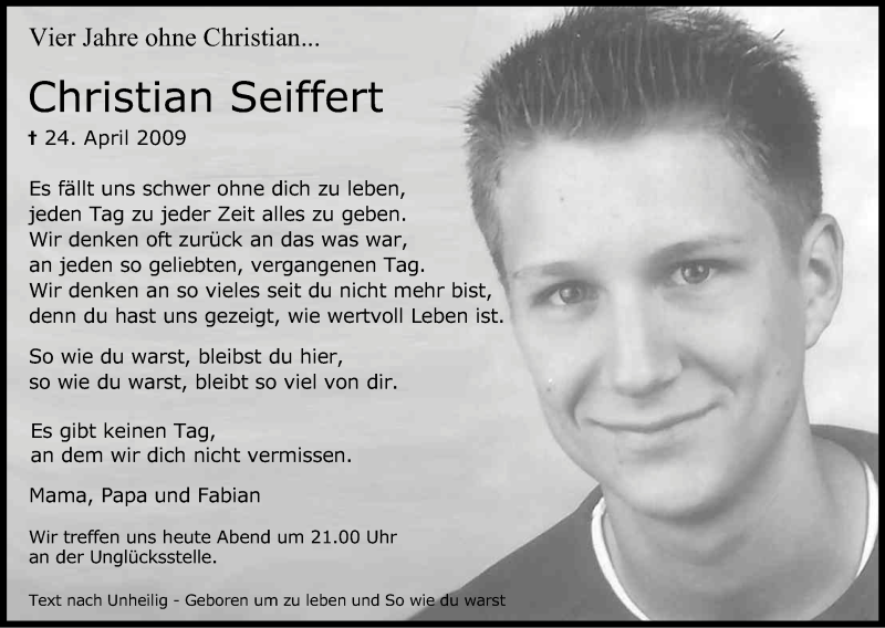  Traueranzeige für Christian Seiffert vom 24.04.2013 aus Kölner Stadt-Anzeiger / Kölnische Rundschau / Express