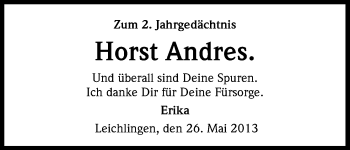 Anzeige von Horst Andres von Kölner Stadt-Anzeiger / Kölnische Rundschau / Express