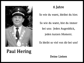 Anzeige von Paul Hering von Kölner Stadt-Anzeiger / Kölnische Rundschau / Express