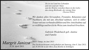 Anzeige von Margrit Janitza von Kölner Stadt-Anzeiger / Kölnische Rundschau / Express