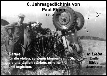 Anzeige von Paul Eigen von Kölner Stadt-Anzeiger / Kölnische Rundschau / Express