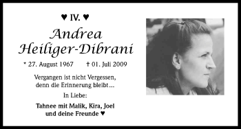 Anzeige von Andrea Heiliger-Dibrani von Kölner Stadt-Anzeiger / Kölnische Rundschau / Express