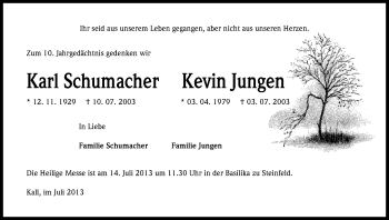 Anzeige von Gedenken  von Kölner Stadt-Anzeiger / Kölnische Rundschau / Express