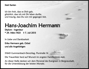 Anzeige von Hans-Joachim Hermann von Kölner Stadt-Anzeiger / Kölnische Rundschau / Express