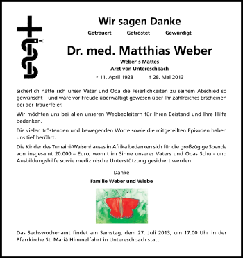 Anzeige von Matthias Weber von Kölner Stadt-Anzeiger / Kölnische Rundschau / Express