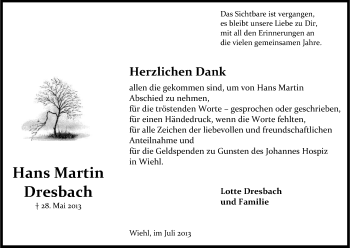 Anzeige von Hans Martin Dresbach von Kölner Stadt-Anzeiger / Kölnische Rundschau / Express