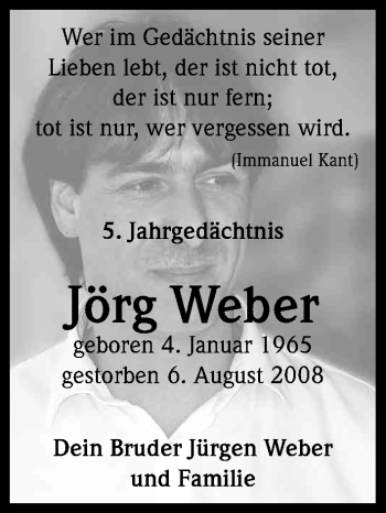 Anzeige von Jörg Weber von Kölner Stadt-Anzeiger / Kölnische Rundschau / Express