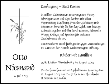 Anzeige von Otto Niemand von Kölner Stadt-Anzeiger / Kölnische Rundschau / Express