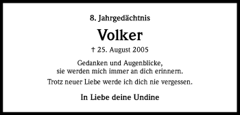 Anzeige von Volker  von Kölner Stadt-Anzeiger / Kölnische Rundschau / Express