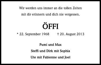 Anzeige von Öffi  von Kölner Stadt-Anzeiger / Kölnische Rundschau / Express